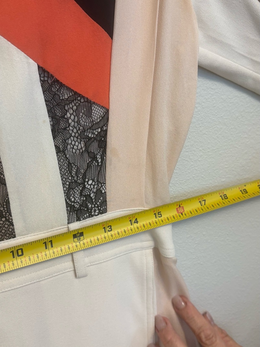 BCBGMaxAzria White and Black Lace Collared Top - Picture 5 of 9